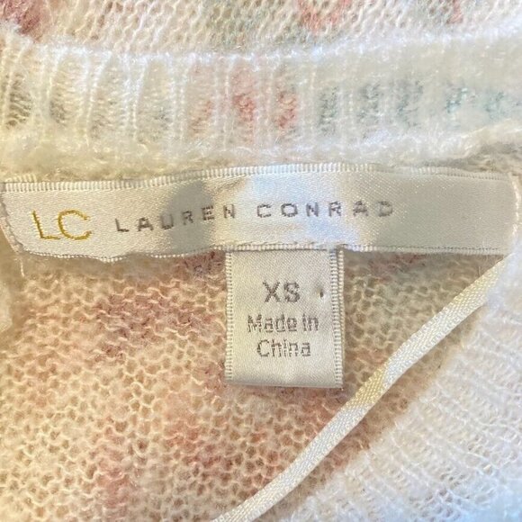 LC Lauren Conrad Sweater Feminine Cottagecore Romantic Roses XS - Picture 5 of 7